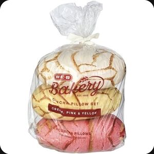 HEB Bakery Concha Pillow Set - Cream, Pink & Yellow